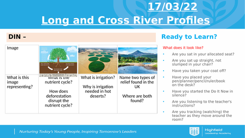 AQA Rivers - Long and Cross River Profiles