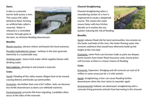 AQA Rivers - Hard Engineering Flood Management