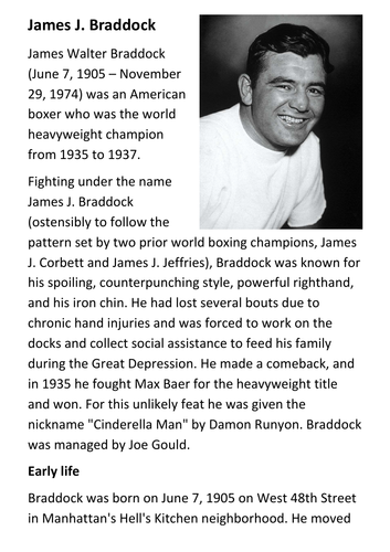 James J. Braddock Handout