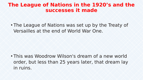 Successes of the League of Nations in the 1920's