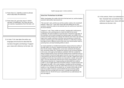 One sheet Edexcel language paper 1 revision.
