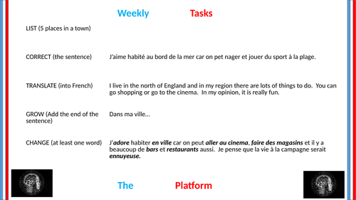 Retrieval Tasks GCSE French -Where I live