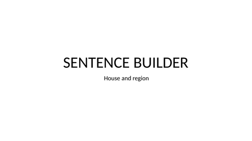 Sentence builder - Dynamo 2 - House and region
