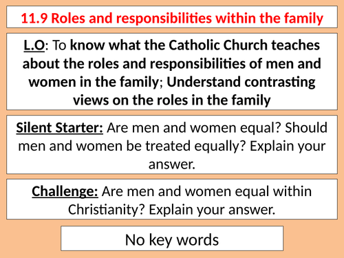 AQA B GCSE - 11.9 Roles and responsibilities within the family