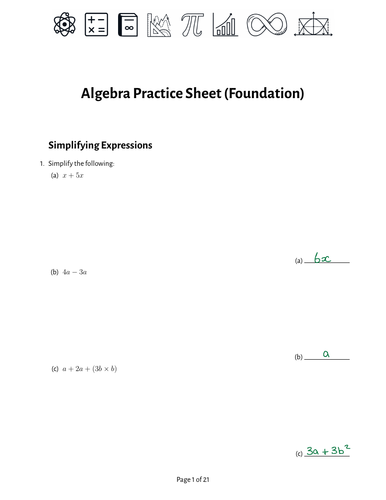 practice-algebra-questions-foundation-gcse-teaching-resources