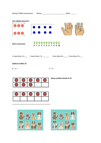 Maths Assessment Reception for Spring 2