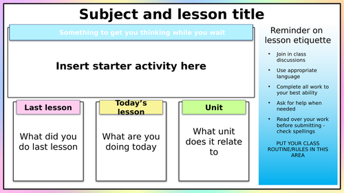 Lesson outline slide