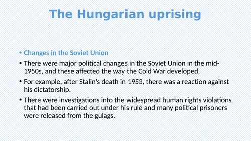 The  Hungarian Uprising  and USSR's Response during the Cold War