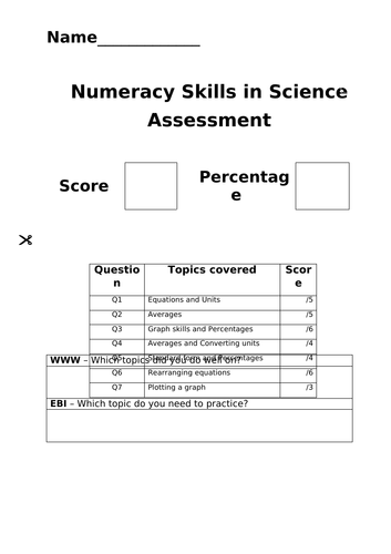 Maths in Science Skills Checks
