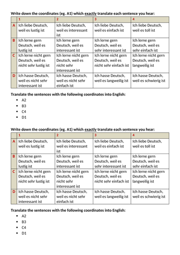 Stimmt 1 Listening battleships - weil with adjectives