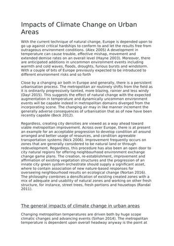essay on climate change and its impact on environment