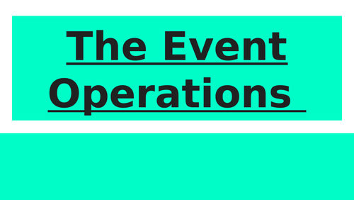 Event Operation Team building - September Tasks
