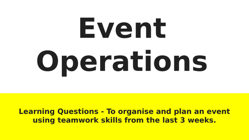 Event Operations - Charity Event Unit