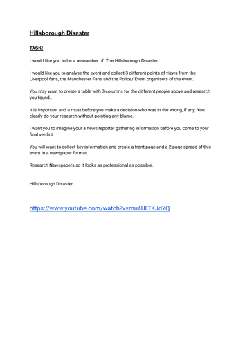 Event Operation - Looking at other events - The Hillsborough Disaster