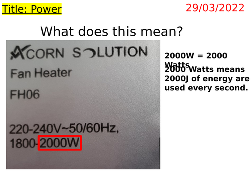 Power (for IGCSE Physics and IGCSE Combined/Coordinated Science as well as AQA GCSE Physics)