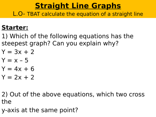 GCSE Higher Maths - Y=mx+c , Straight Line Equations,  Parallel & Perpendicular , Great Revision