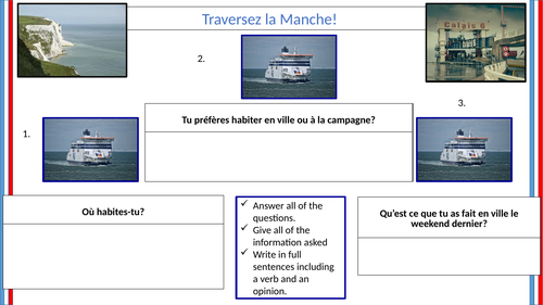 KS3/GCSE French Q/A task on where I live