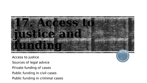 AQA A Level LAW - Justice and Funding