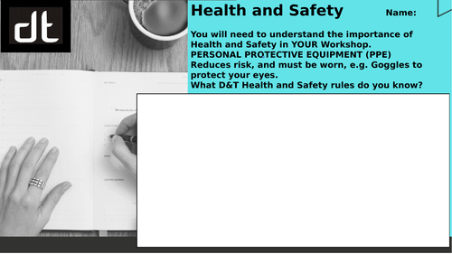 Health and safety in design and technology lesson