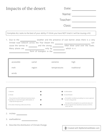 Challenges in a Desert