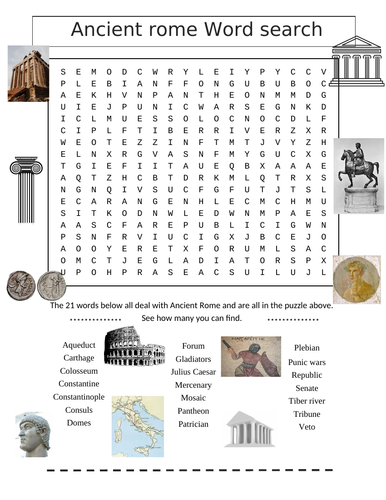 Ancient Rome Word Search Puzzle