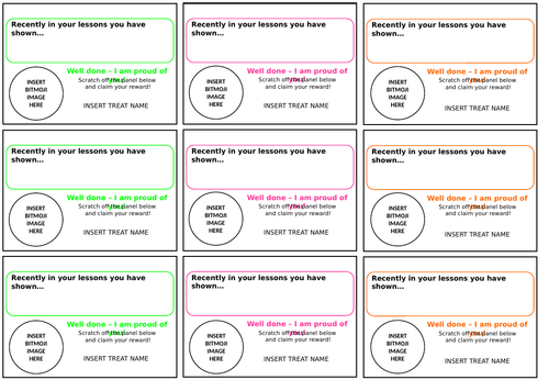 Reward Scratch Card Templates!