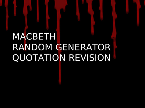 Macbeth Random Generator Quotation Quiz