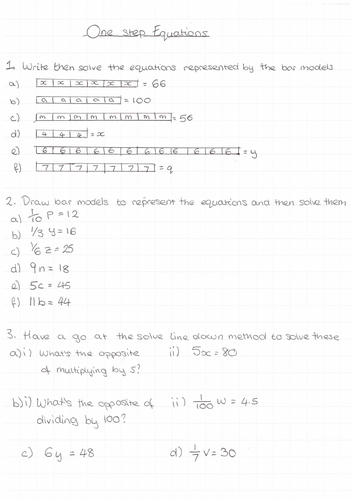 Solve one step with multiplication and division