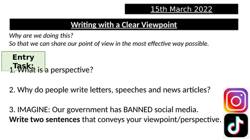 Writing with clear viewpoint perspective language paper 2 aqa q5