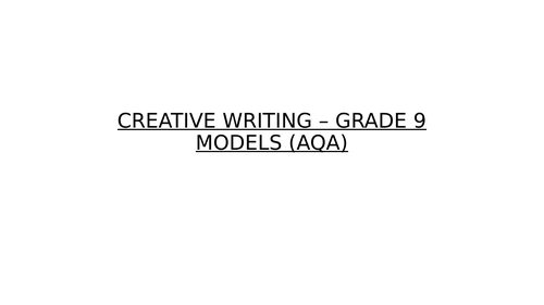 GRADE 9 Creative Writing Models