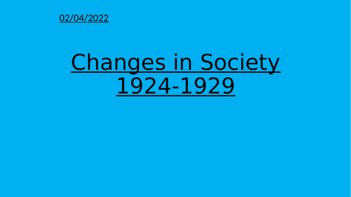 Changes in Weimar Society- Edexcel Weimar and Nazi Germany GCSE
