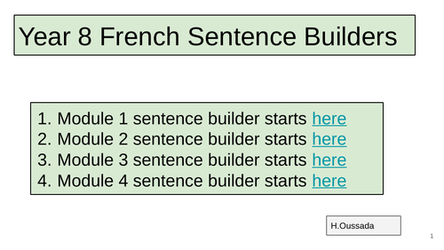 Studio 2 Rouge Sentence Builders (Modules 1-4)