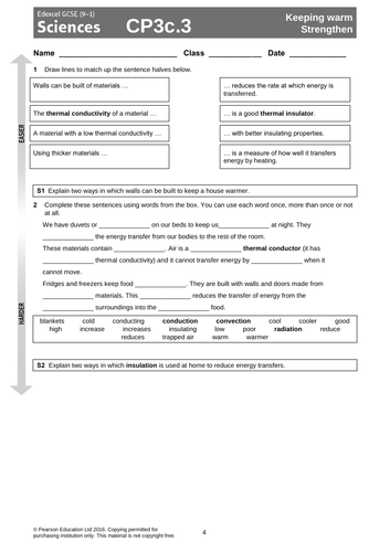 Edexcel CP3c Keeping Warm KS4 Lesson