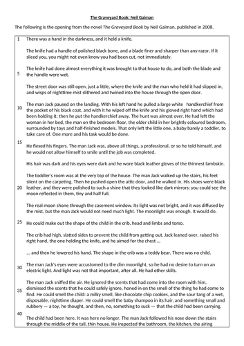 Lang Paper 1 Sec A: The Graveyard Book