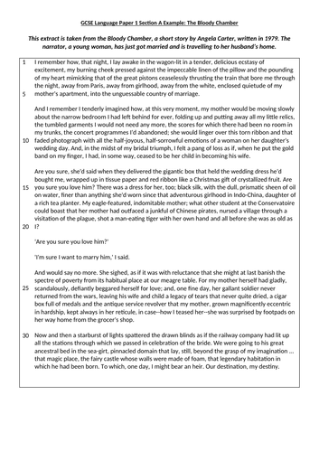 Lang 1 Sec A: The Bloody Chamber