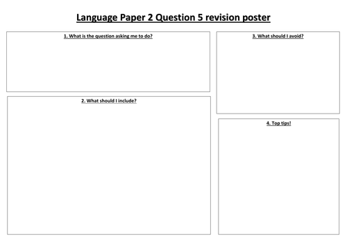 AQA Language Paper 2 Question 5 Revision | Teaching Resources