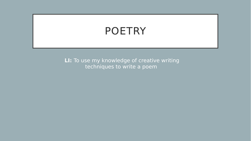 Poetry Powerpoint Teaching Resources