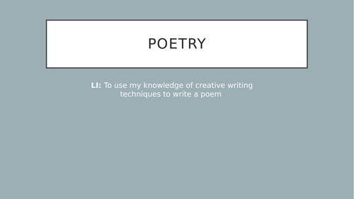 Poetry PowerPoint | Teaching Resources