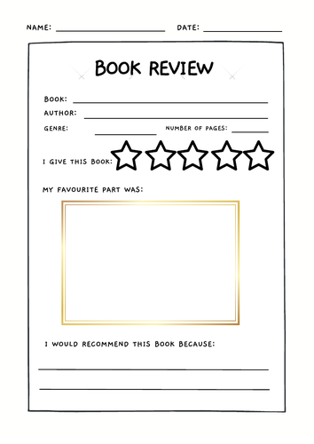 book review template free pdf