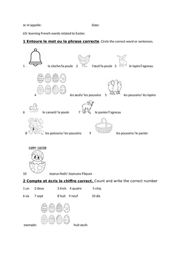Paques French Easter key vocabulary