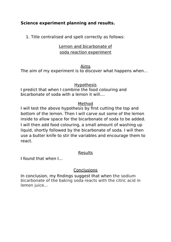 Lemon and baking soda lesson