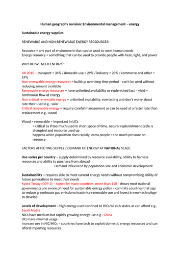 CIE A-LEVEL HUMAN GEOGRAPHY