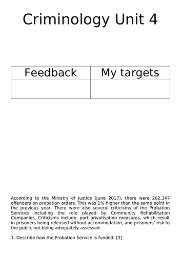 Unit 4 Criminology short paper