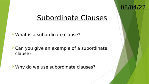 Subordinate clauses Teaching Resources