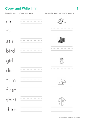 Phonics - IR sound activity pack