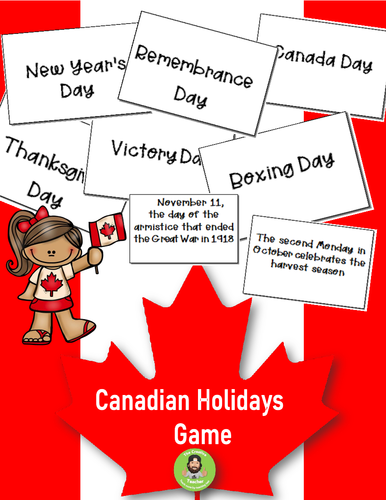 Canadian Holidays Game