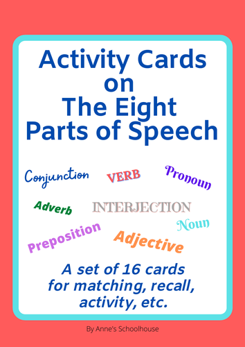 Grammar: The 8 Parts of Speech Activity Cards