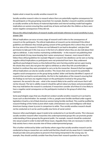 ethical implications and social sensitivity essay 16marks