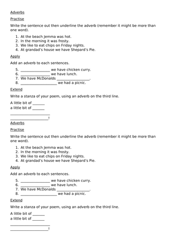 Little Bit of Food- Joseph Coelho KS1 Writing Resources