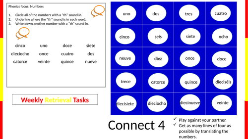 Spanish retrieval task numbers 1-20